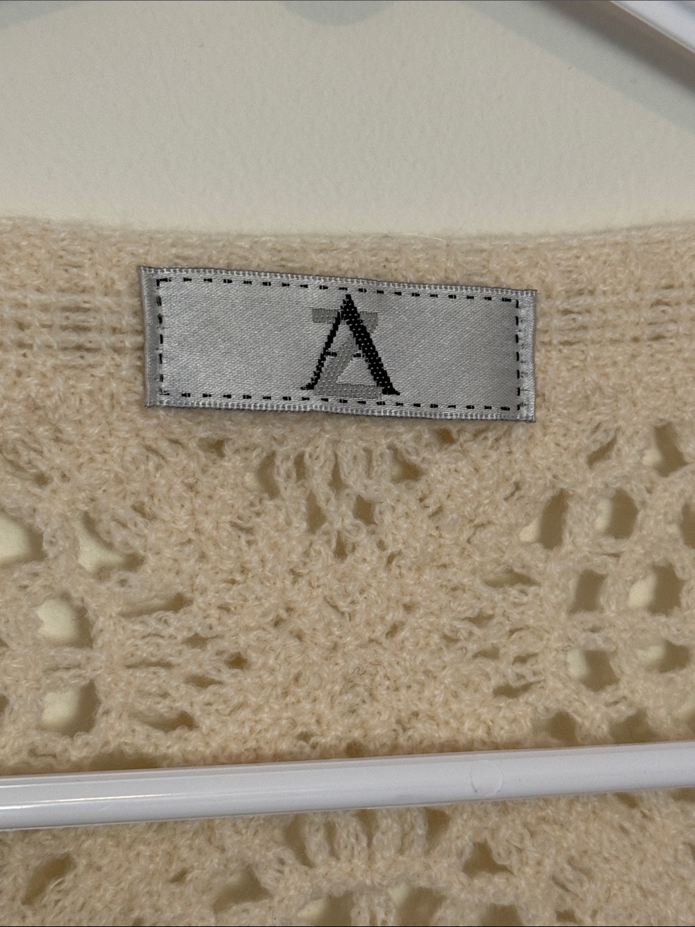 Crochet Floral V‑Neck Cardigan - Cream and Brown - Picture 2 of 9